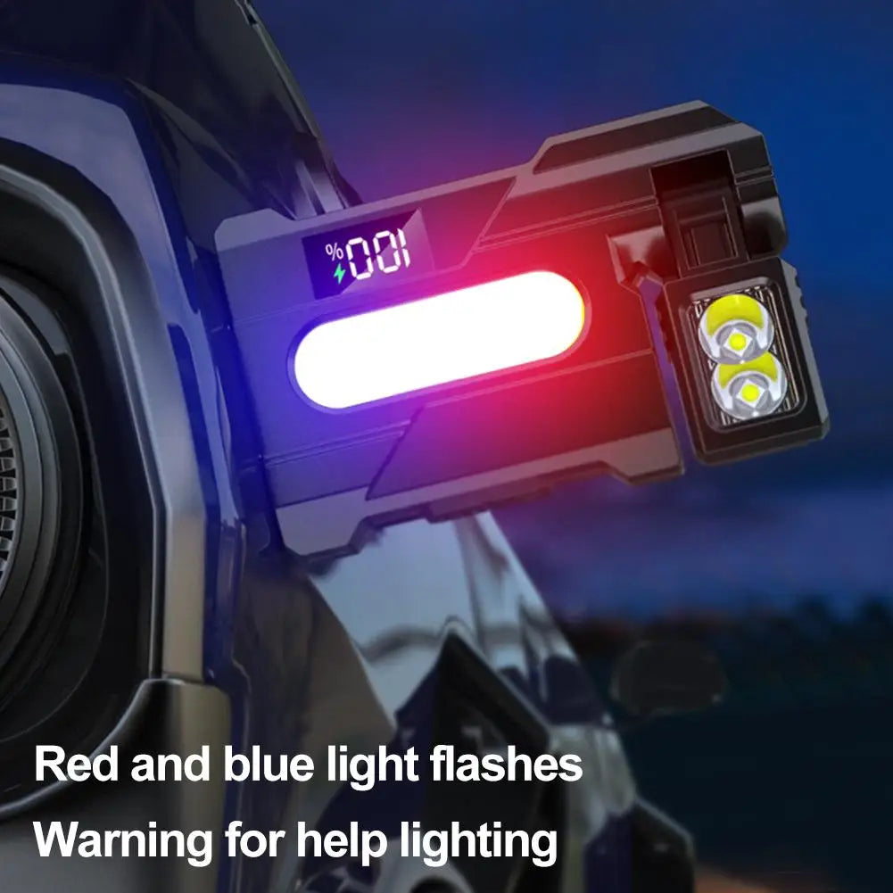Portable Flashlight Ajustable-angle Magnetic Rechargeable Multifunctional Flashlights Outdoor Red and Blue Warning Work Lights