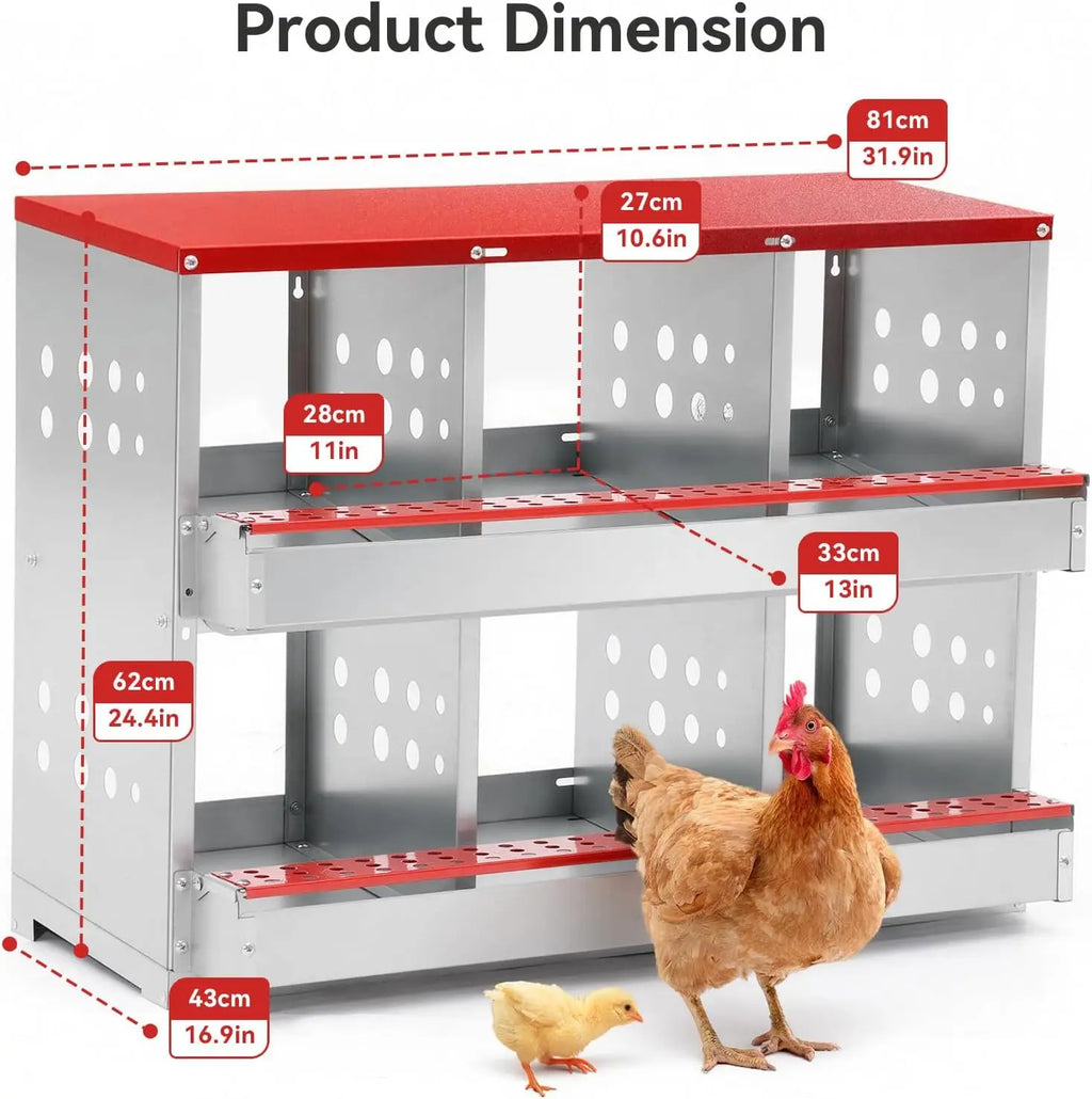 Cajas de Anidación para Gallinas 6 Compartimentos