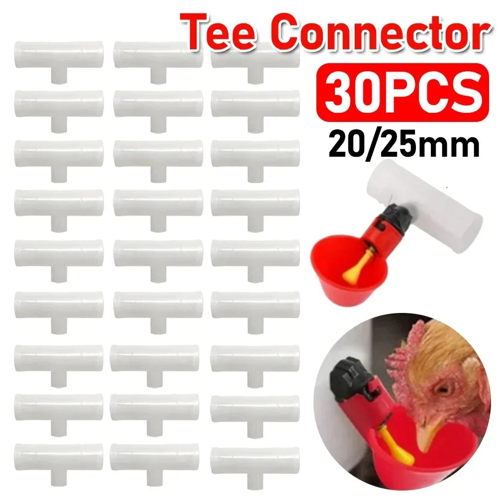 Conector Tee PVC 20/25mm para Bebedero Automático de Gallinas