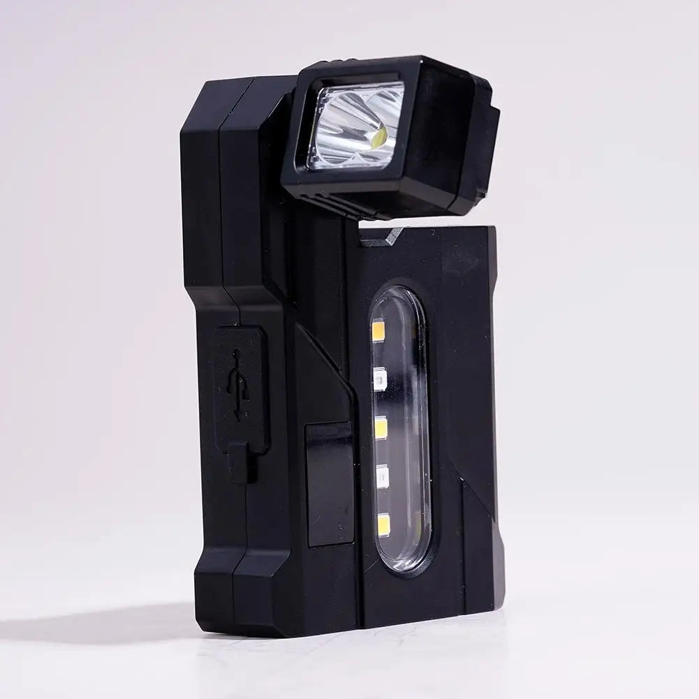 Portable Flashlight Ajustable-angle Magnetic Rechargeable Multifunctional Flashlights Outdoor Red and Blue Warning Work Lights
