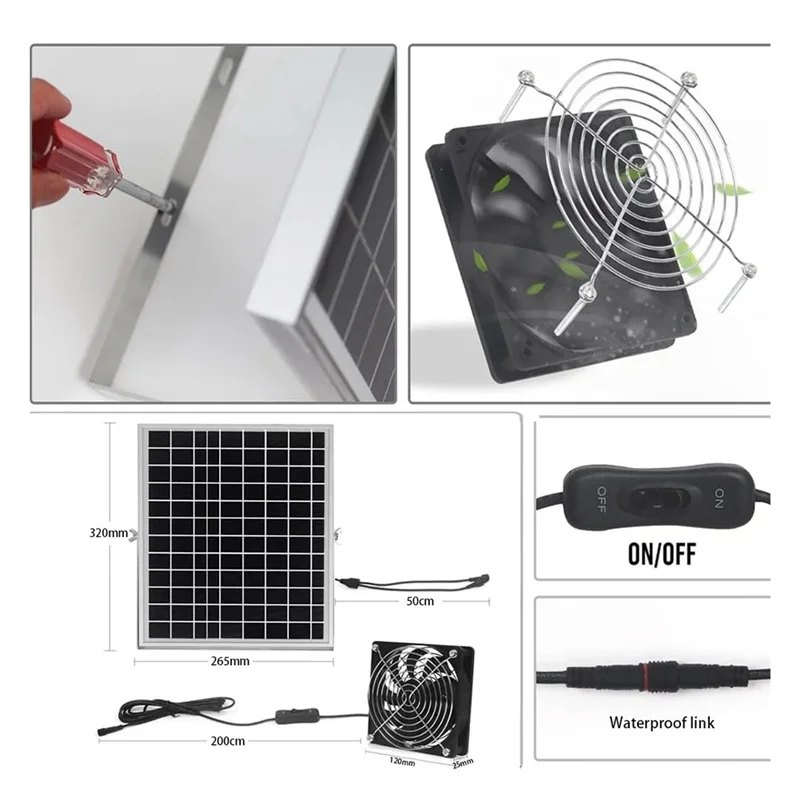 Ventilador Solar B84B 15W Dual para Gallineros e Invernaderos