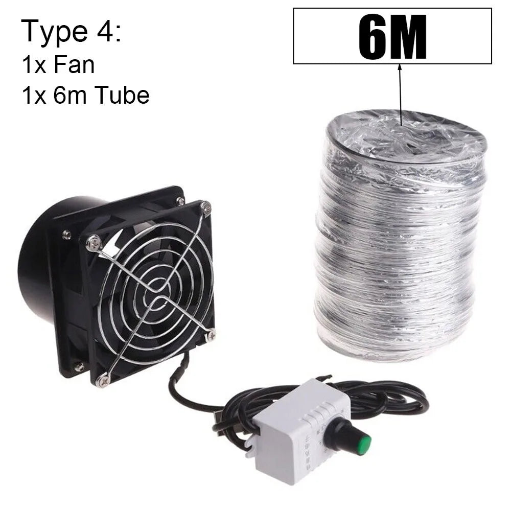 1Pcs Adjustable Speed USB Exhaust Fan Duct Air Ventilation with Pipe Air Blower Simple Mini Fume Absorber