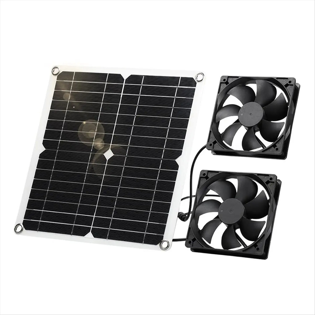 Ventilador Solar 12W Doble para Gallineros e Invernaderos