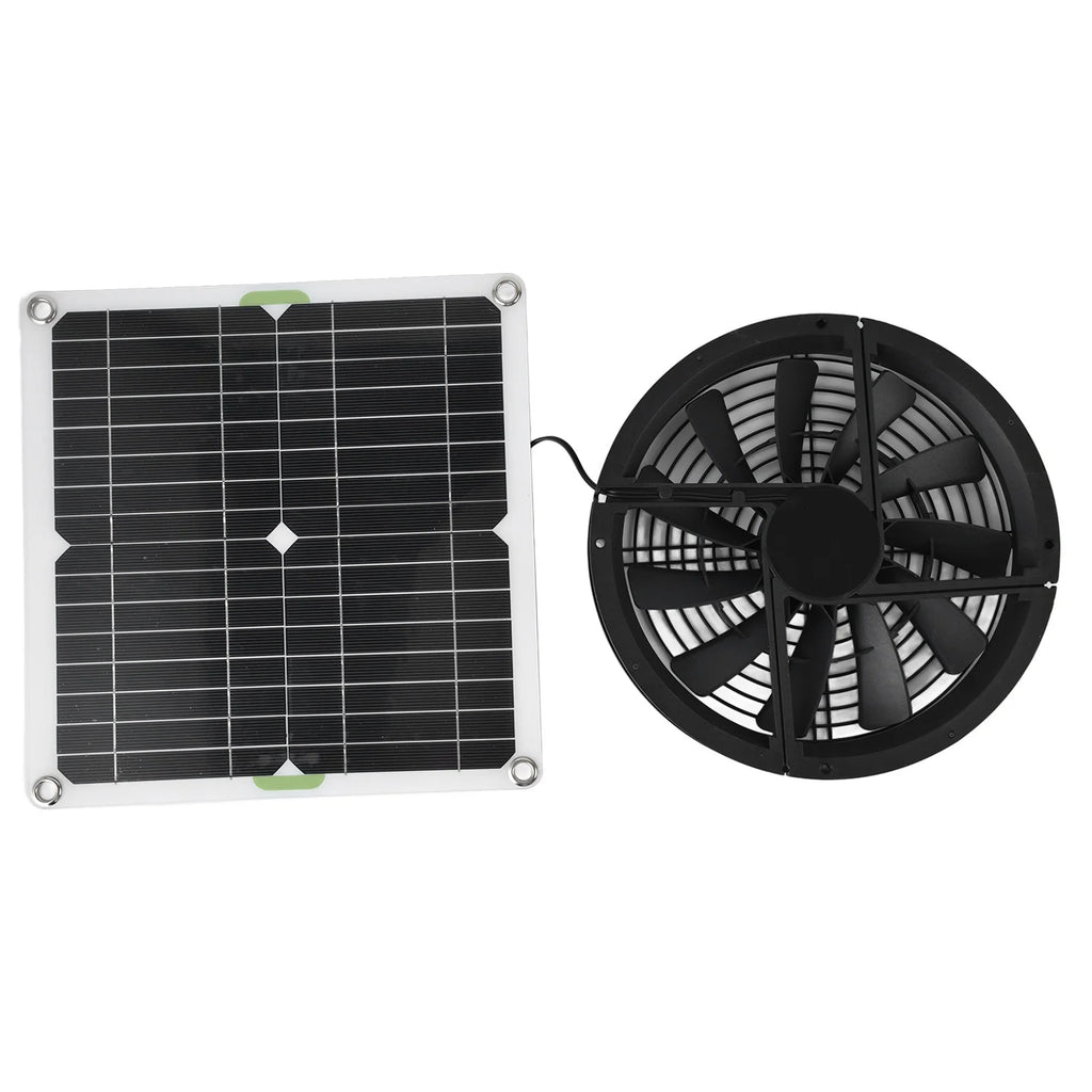 Kit Ventilador Solar 100W 10" para Gallinero e Invernadero