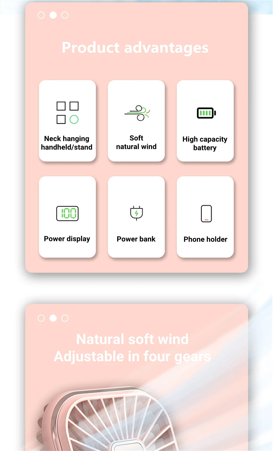 Foldable Hanging Neck Fan Cooling Desktop Refrigeration Handheld USB Mini Fan Camping Mute Ventilador Air Cooler for Sports