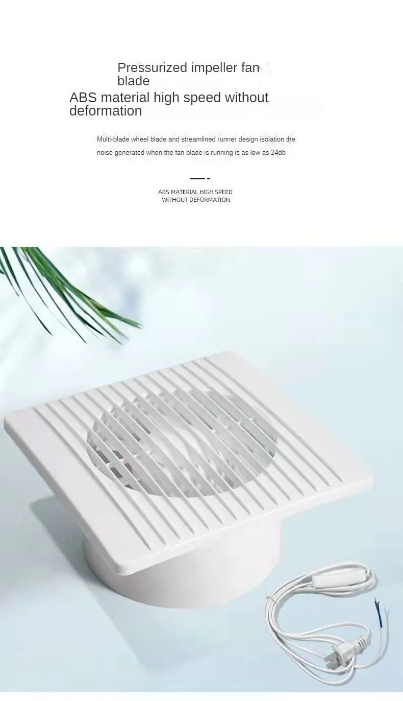 220V 4 inch 6 inch 8inch Hanging Wall White Ventilador Small Ventilator Extractor Exhaust Fans Toilet Bathroom Kitchen Fan