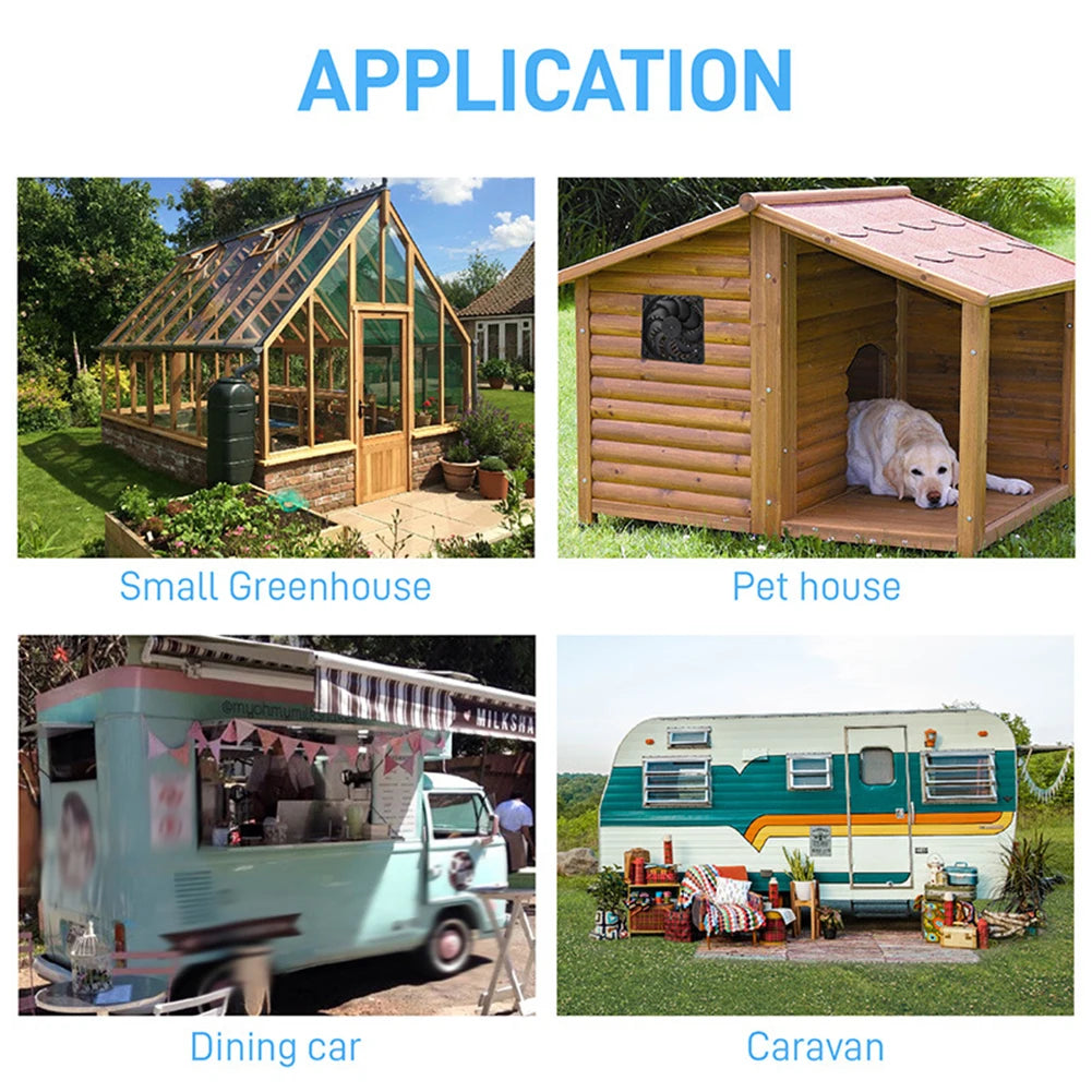 Ventilador Solar de 20W 6V para Exteriores y Mascotas