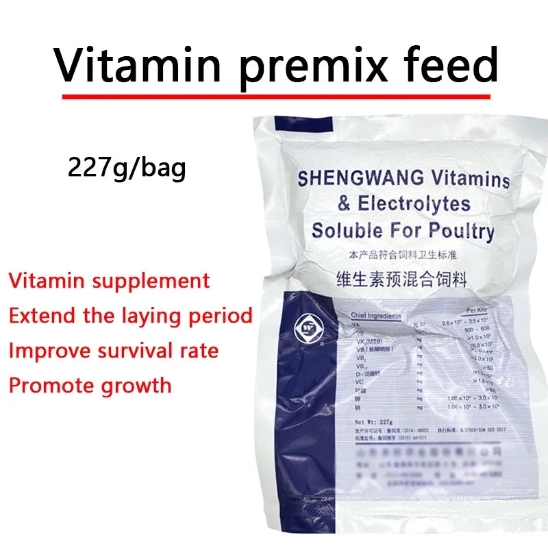 Premezcla Vitamínica 227g para Crecimiento y Postura en Gallinas