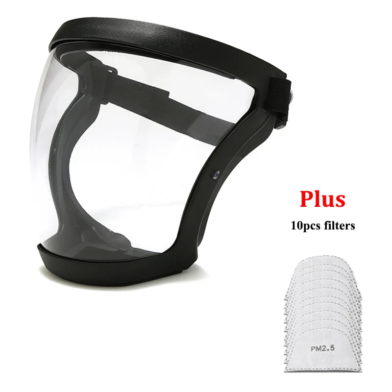 Full Face Shield Transparent Safety Mask with Filthers Oil-splash Proof Eye Facial Anti-fog Head Cover Work Protection Glasses