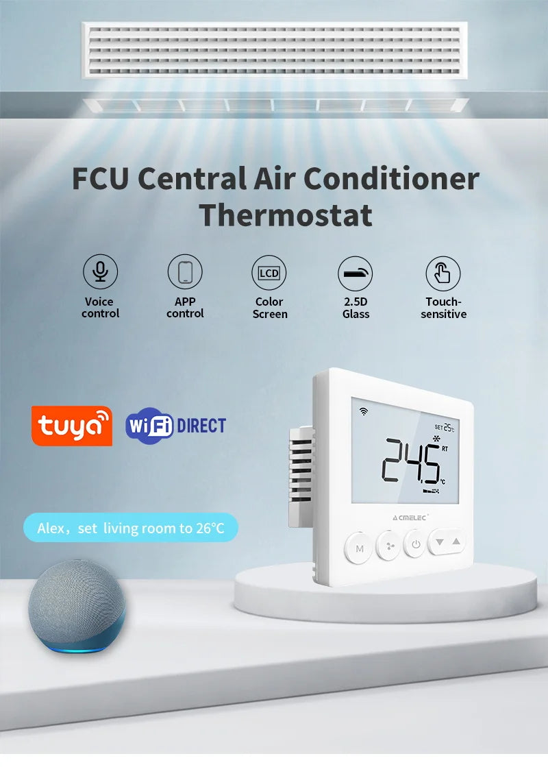 Digital Central Air Conditioning FCU Fan Coil Unit Thermostat Weekly Programmable Temperature Controller Wholesale Price