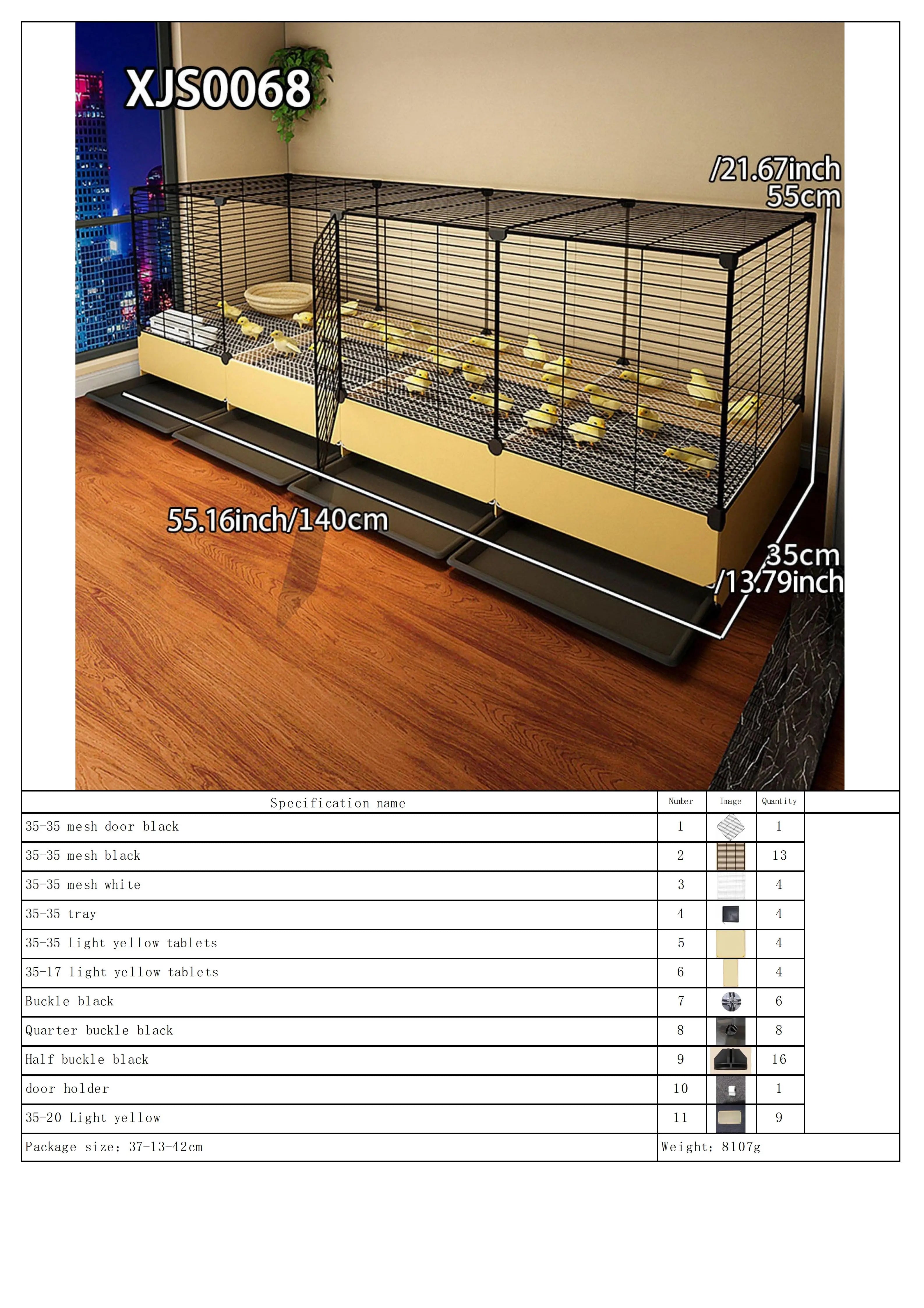 Jaula Metálica Amplia para Cría de Gallinas