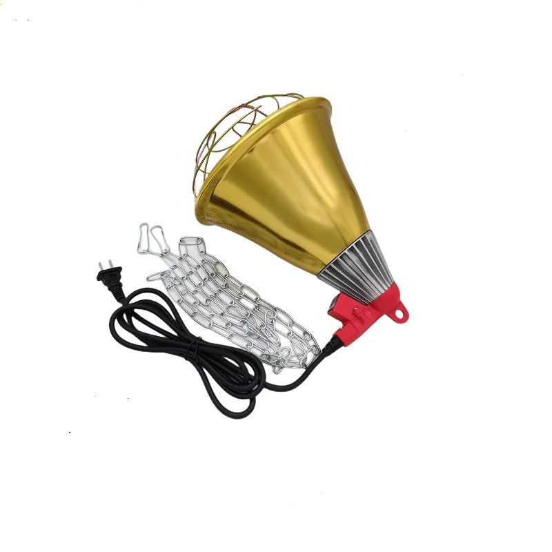 Lámpara Infrarroja 500W para Gallinas con Pantalla y Cadena 2m