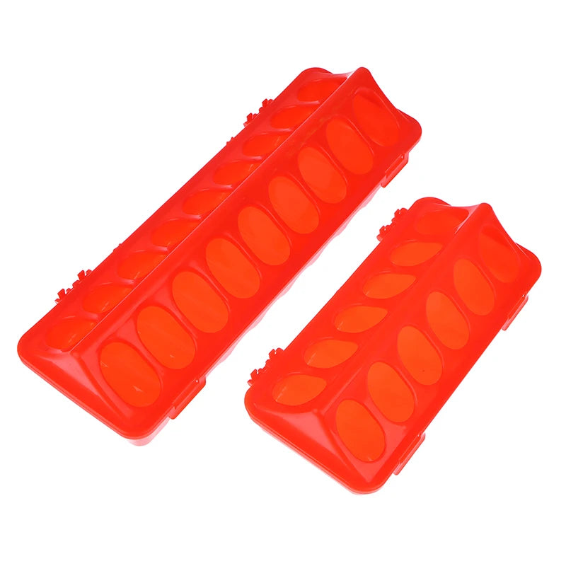 1 Pc Double Row 12/18 Holes Poultry Ground Feeder Plastic Clamshell Feeding Chicken Groove Farm Breeding Supplies