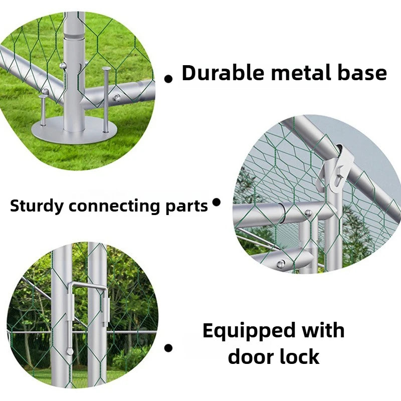 Jaula Grande para Gallinas de Exterior con Cubierta