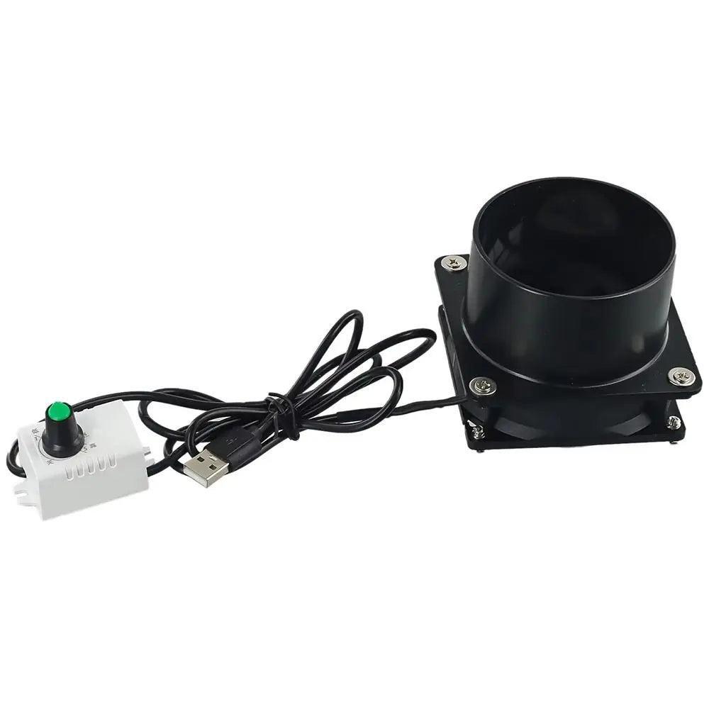 1Pcs Adjustable Speed USB Exhaust Fan Duct Air Ventilation with Pipe Air Blower Simple Mini Fume Absorber