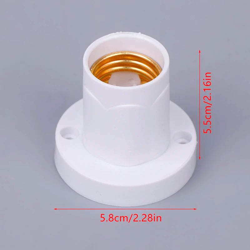 LED Lighting Bulb Socket E27 Socket 10A Flat Head Screw Rotatable Straight And Oblique 230V White Socket Light Fitting