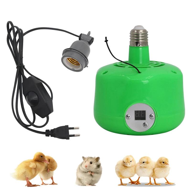 Calentador de gallinero, lámpara de calor de pollo con sincronización, calentador inteligente para chocadeira de pollitos con Control de temperatura para aves de corral, pollitos, reptiles, perros y gatos