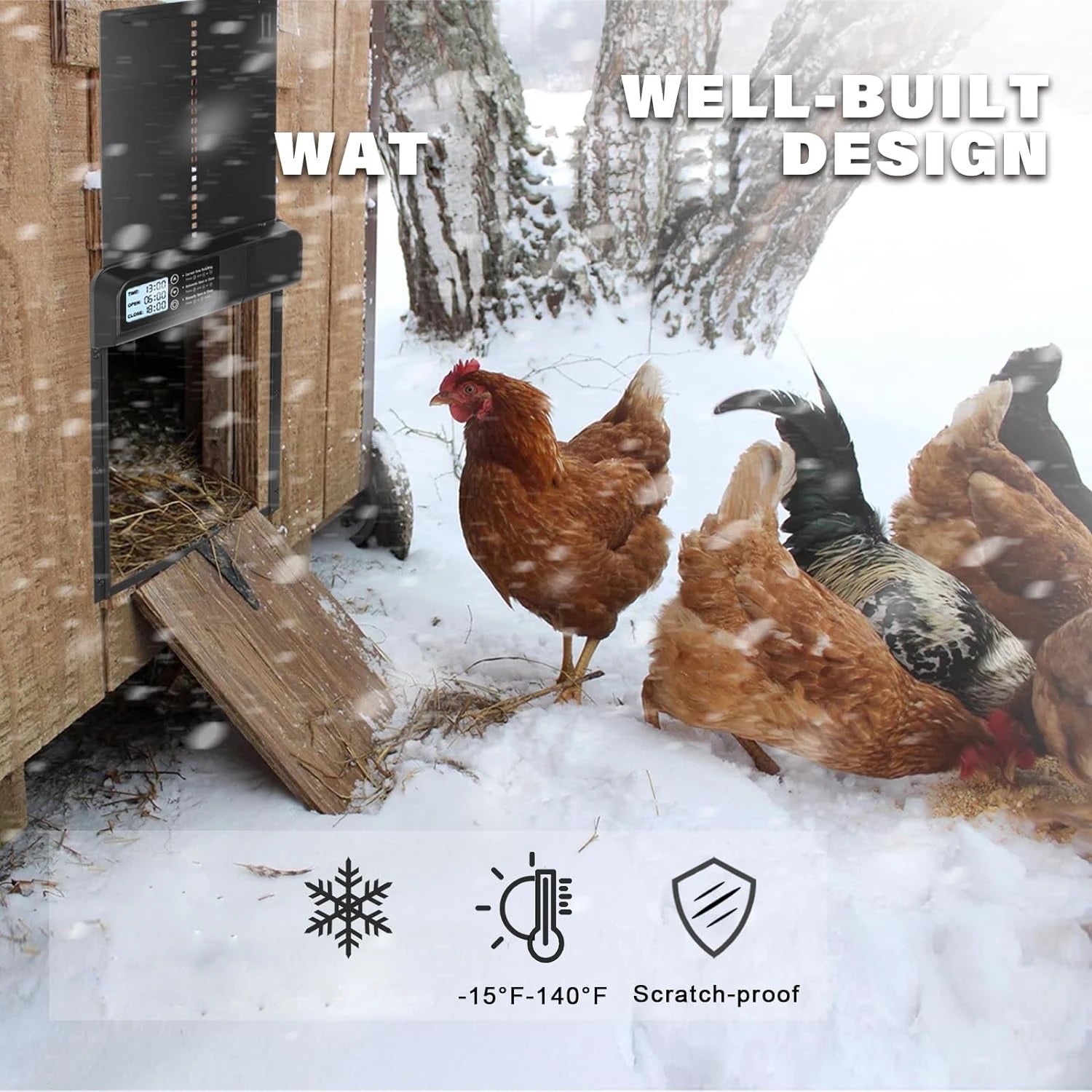 Puerta Automática para Gallinero de Aluminio con Temporizador