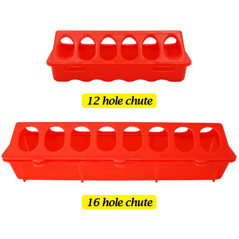 Poultry Double Row Ground Feeder, Chicken Bird Pigeon Flip-Top Anti-Spread Rearing Trough, Farm Breeding Feeding Bucket 20/30cm