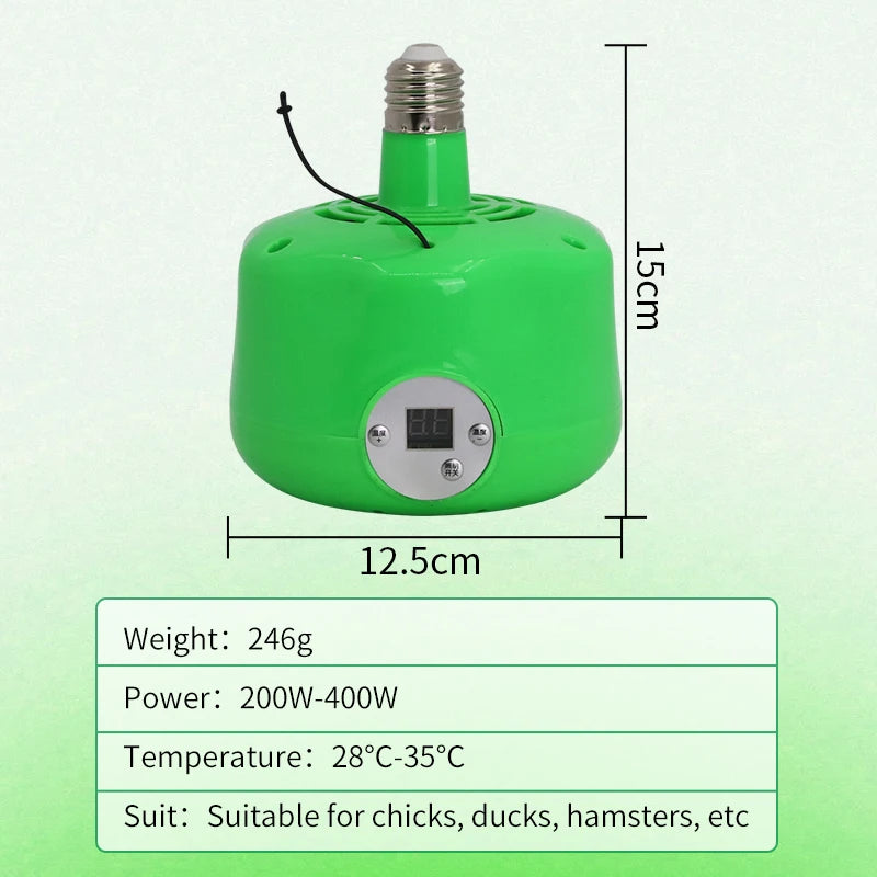 Calentador de gallinero, lámpara de calor de pollo con sincronización, calentador inteligente para chocadeira de pollitos con Control de temperatura para aves de corral, pollitos, reptiles, perros y gatos