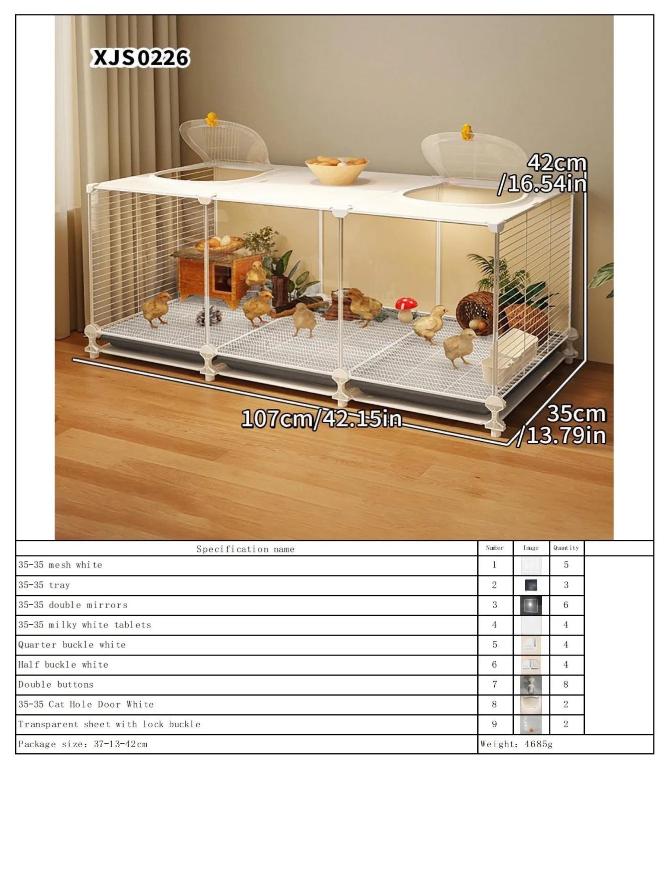 Jaula de Hierro para Codornices con Bandeja