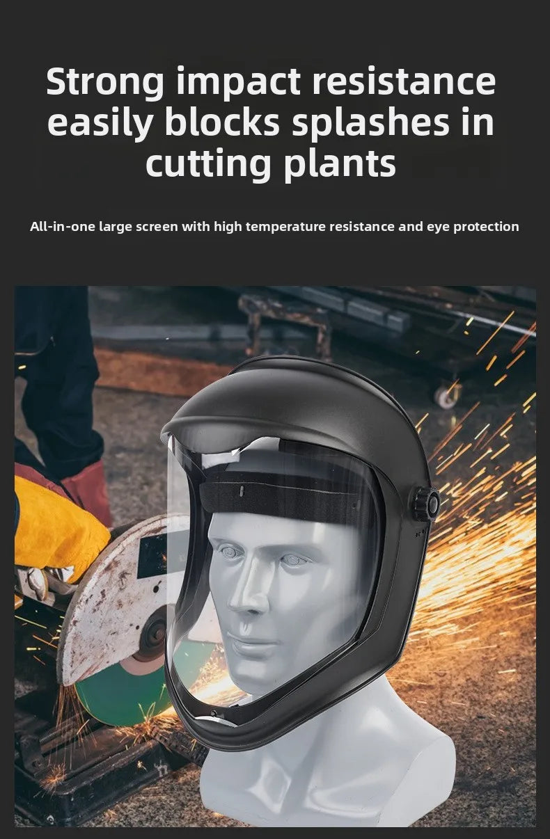 Full Face Protective Safe Mask, Anti Fog, Anti Impact, Anti Splash, Head Mounted Transparent Dust-proof and Oil Fume Proof Mask