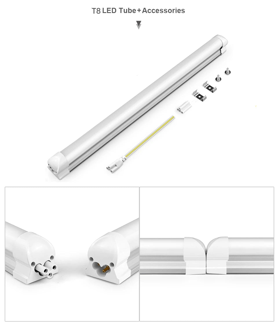 220V T5 15W/T8 25W LED Tube Aluminum Bar Hight Brightness Energy-Saving Fluorescent Tubes For Hotel Mall Cafe Office Lighting