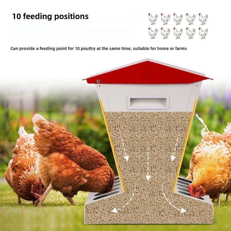 Comedero Vertical Automático de Acero para Pollos