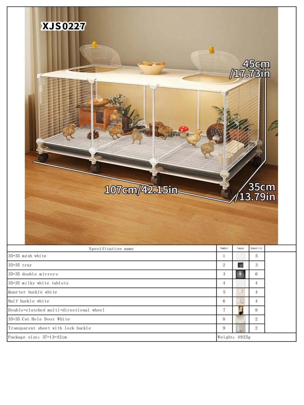 Jaula de Hierro para Codornices con Bandeja