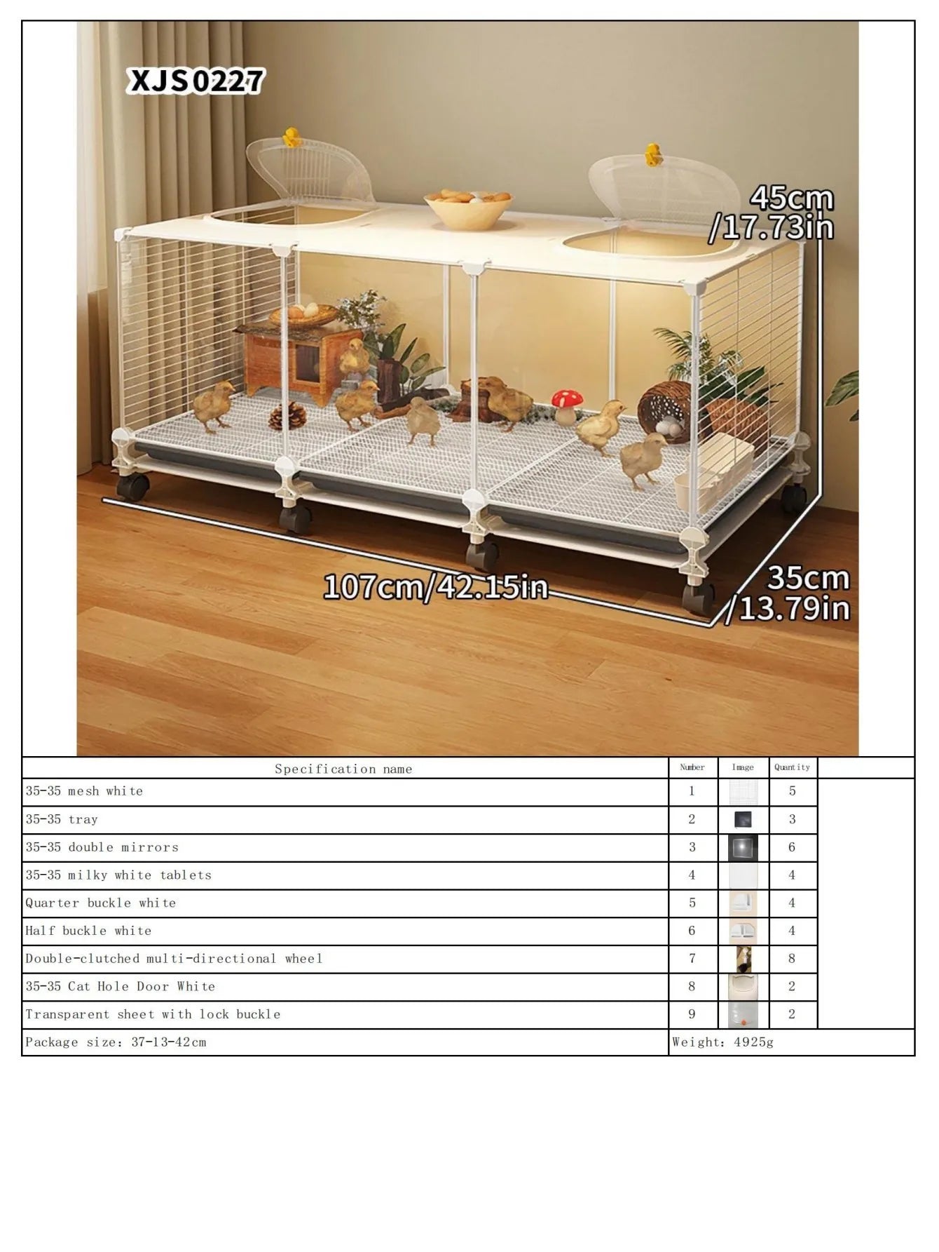 Jaula de Hierro para Codornices con Bandeja