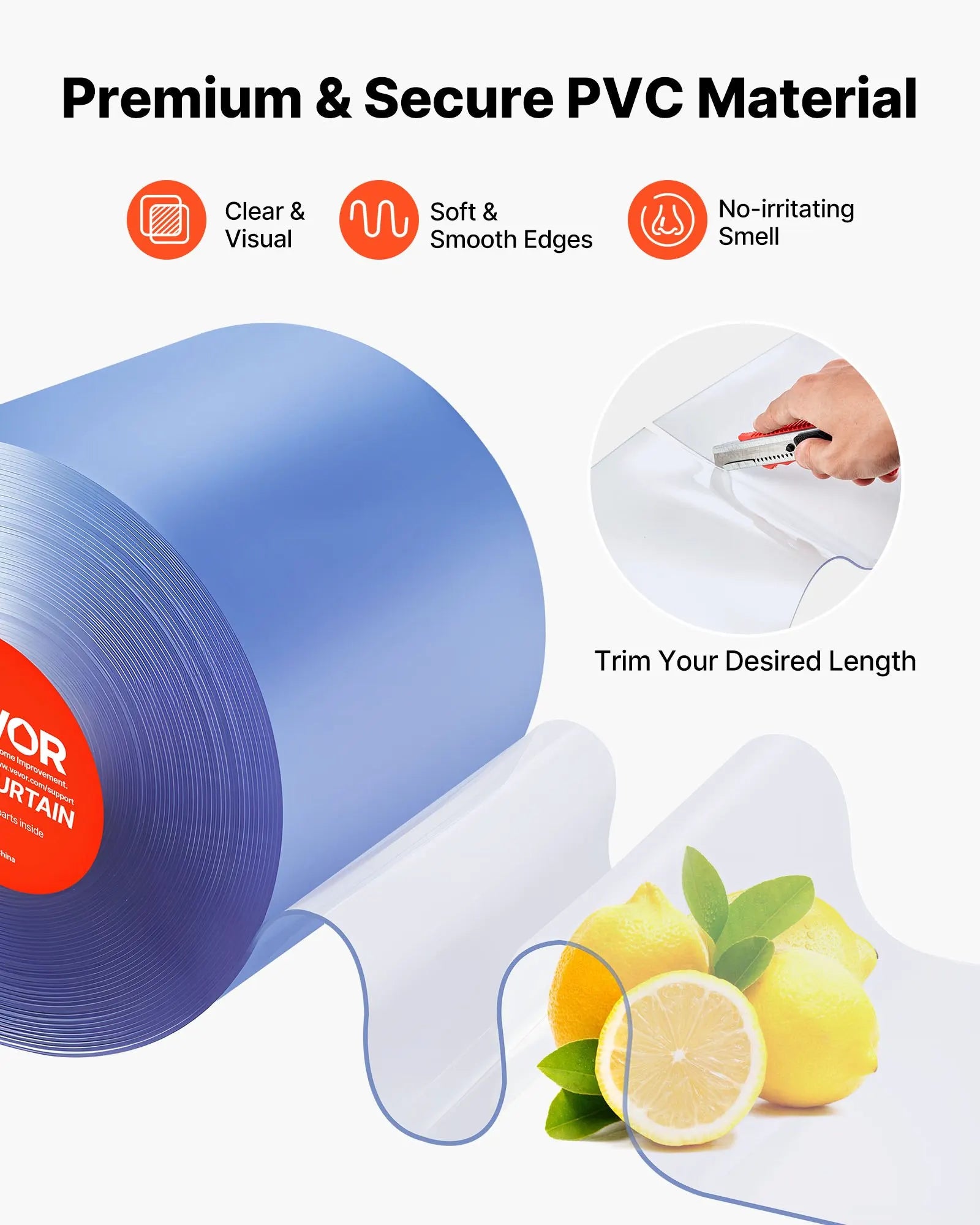 Cortina PVC Transparente para Puerta de Gallinero 30m