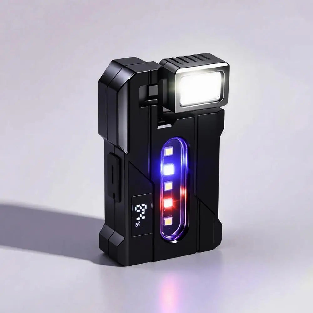 Portable Flashlight Ajustable-angle Magnetic Rechargeable Multifunctional Flashlights Outdoor Red and Blue Warning Work Lights