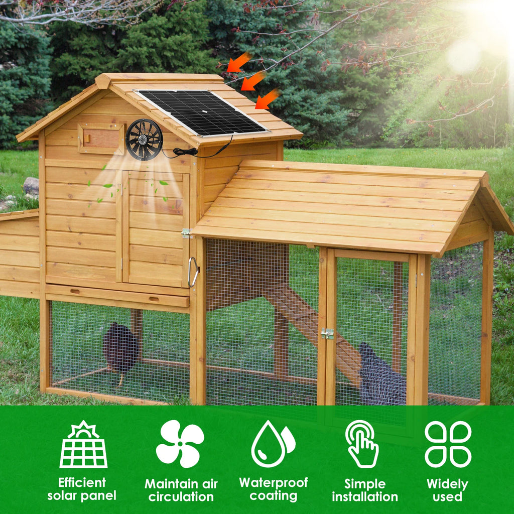 Extractor Solar 100W para Gallinero Ventilación Exterior