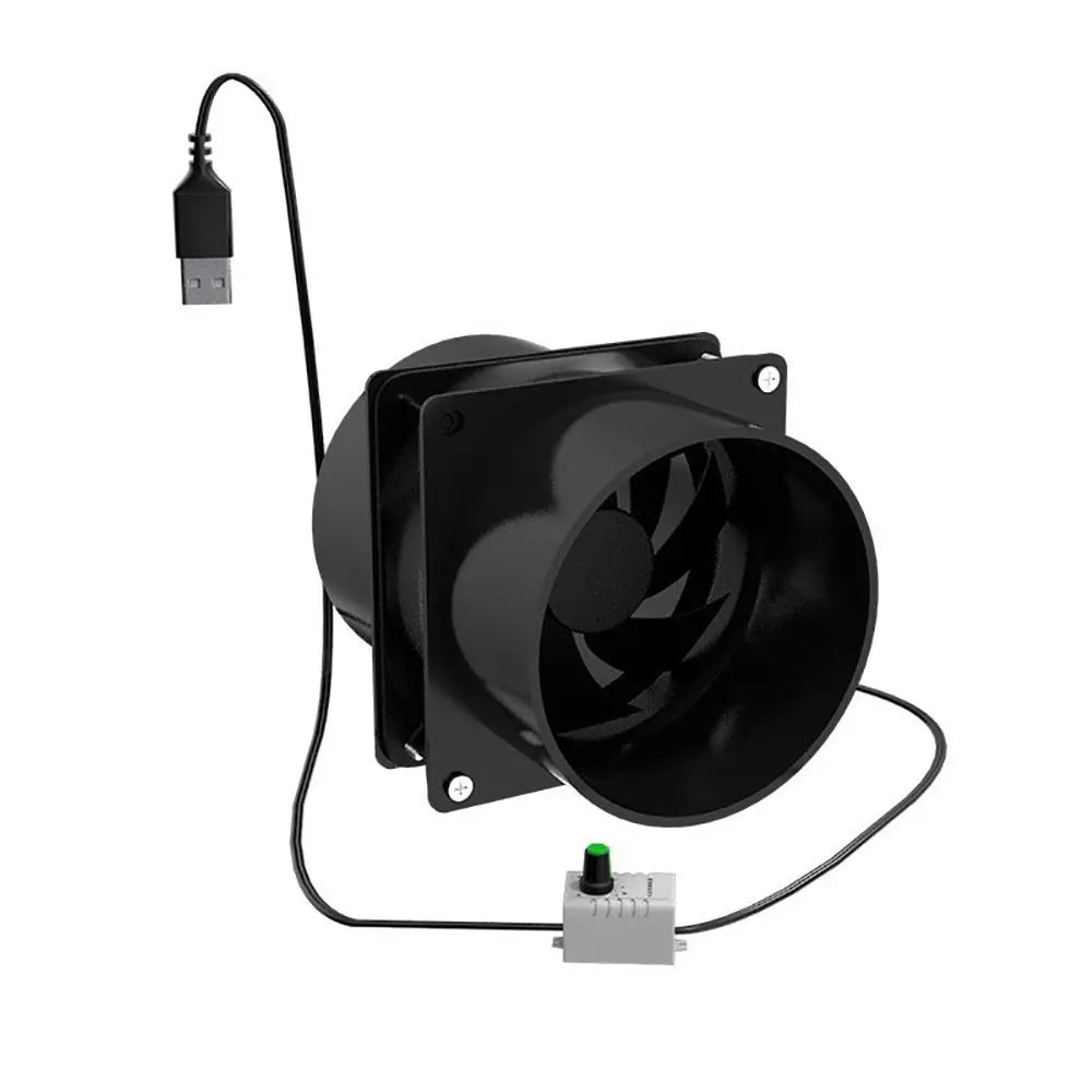 1Pcs Adjustable Speed USB Exhaust Fan Duct Air Ventilation with Pipe Air Blower Simple Mini Fume Absorber