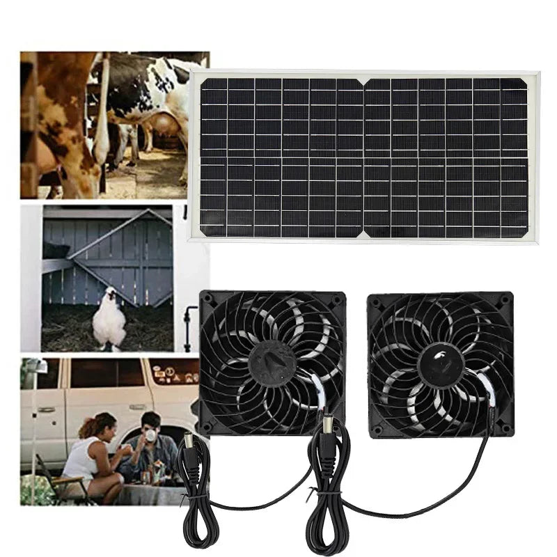 Extractor Solar Doble para Gallinero e Invernadero