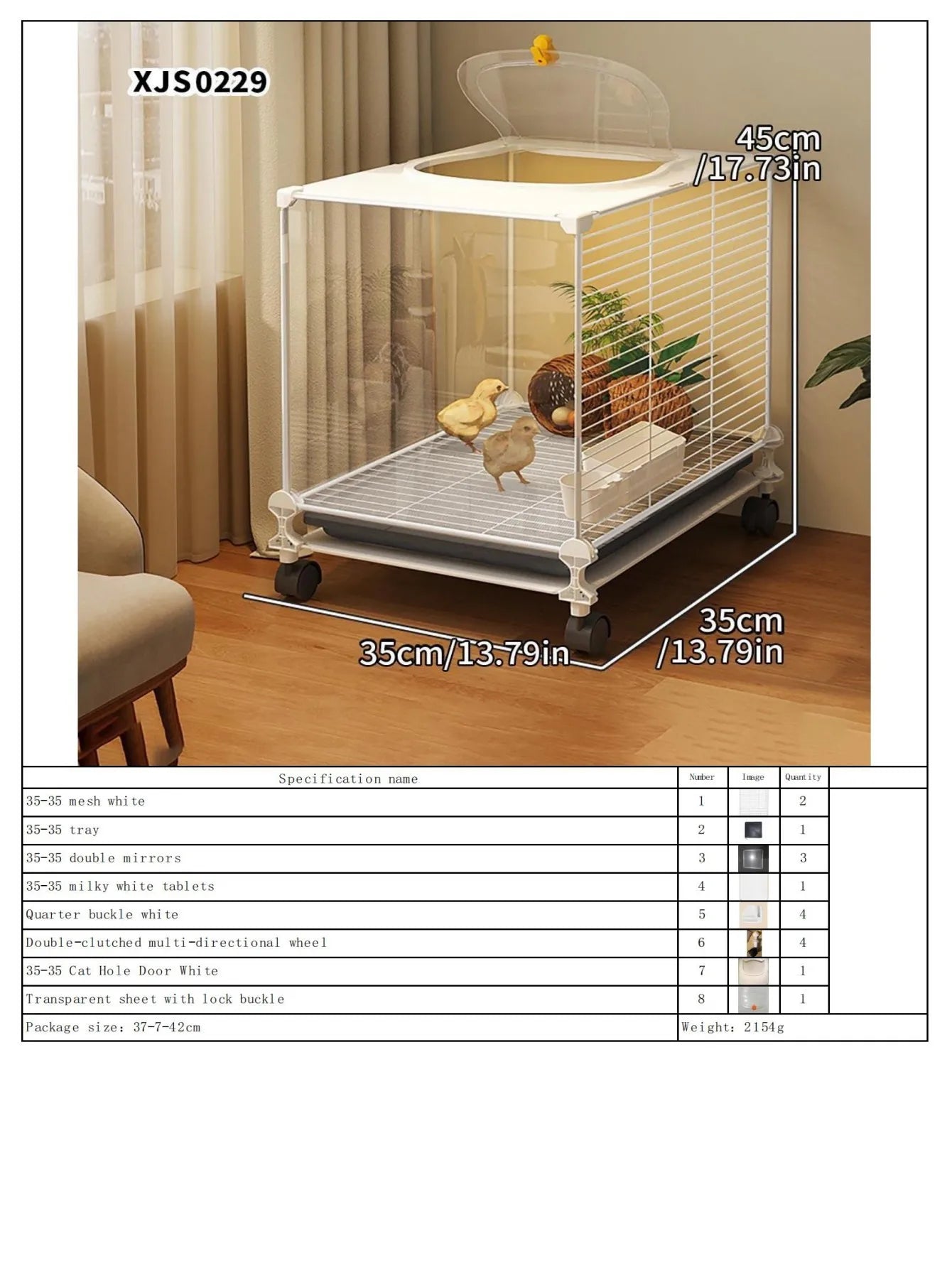 Jaula de Hierro para Codornices con Bandeja