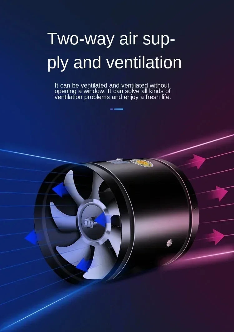 4''6''8'' Pipe kitchen toilet exhaust fan louver exhaust fan air ventilation ceiling booster Blower metal exhaust fan