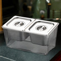 Chilled Condiment Server Tray with Containers Bar Fruit Caddy Commercial Jam Box for Milk Tea Shop BBQ Party Outdoor Bar