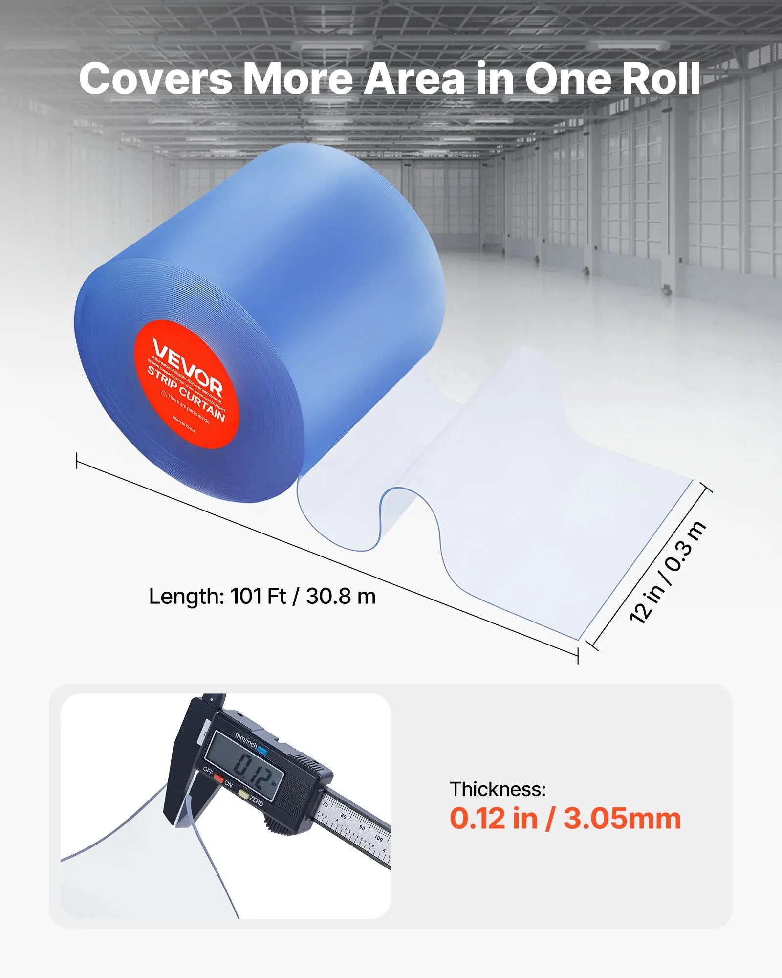 Cortina PVC Transparente para Puerta de Gallinero 30m