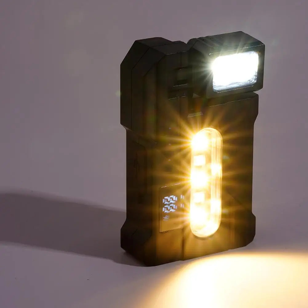 Portable Flashlight Ajustable-angle Magnetic Rechargeable Multifunctional Flashlights Outdoor Red and Blue Warning Work Lights