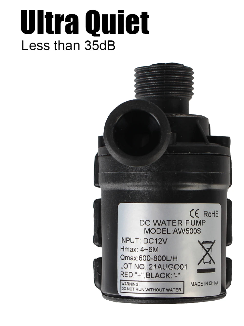 Ultra-quiet DC 12V 24V Home 800L/H Portable Brushless Motor Submersible Water Pump 5M for Cooling System Fountains Heater Mini