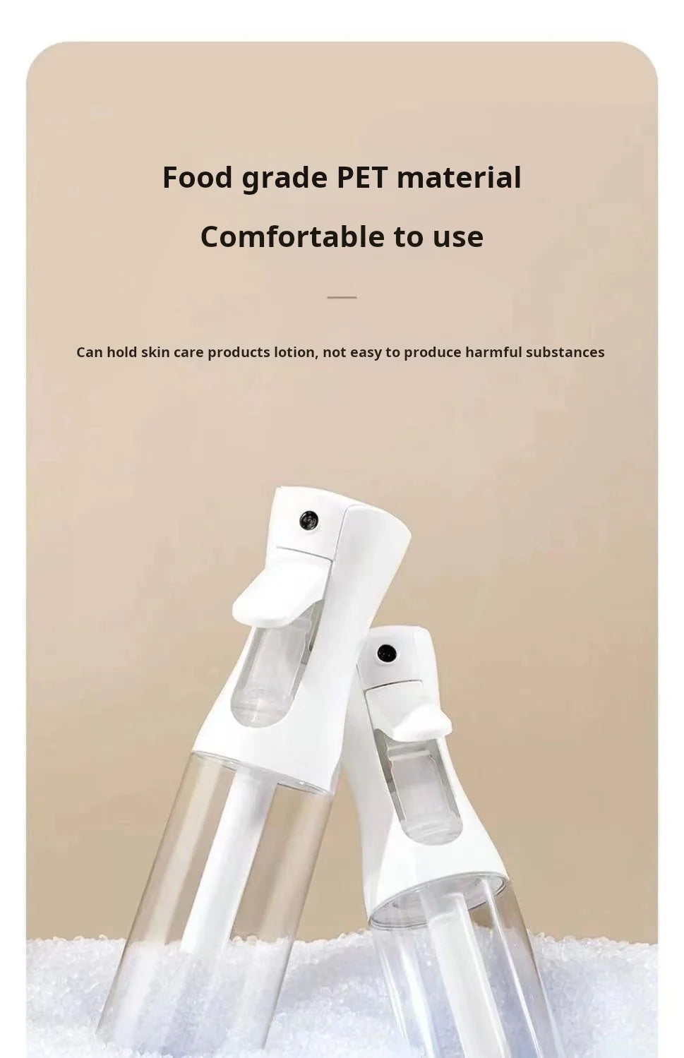 200ml Refillable Continuous Mist Spray Bottle High Pressure Ultra-Fine Mist Portable Disinfectant Sprayer for Hair Styling Clean