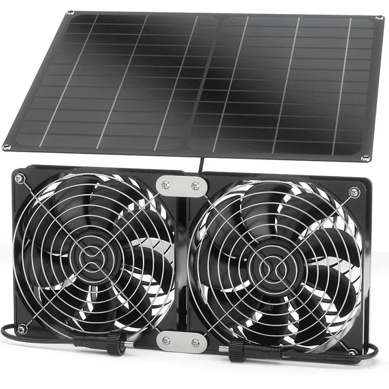 Extractor Solar Doble para Gallinero 12V Ventilación