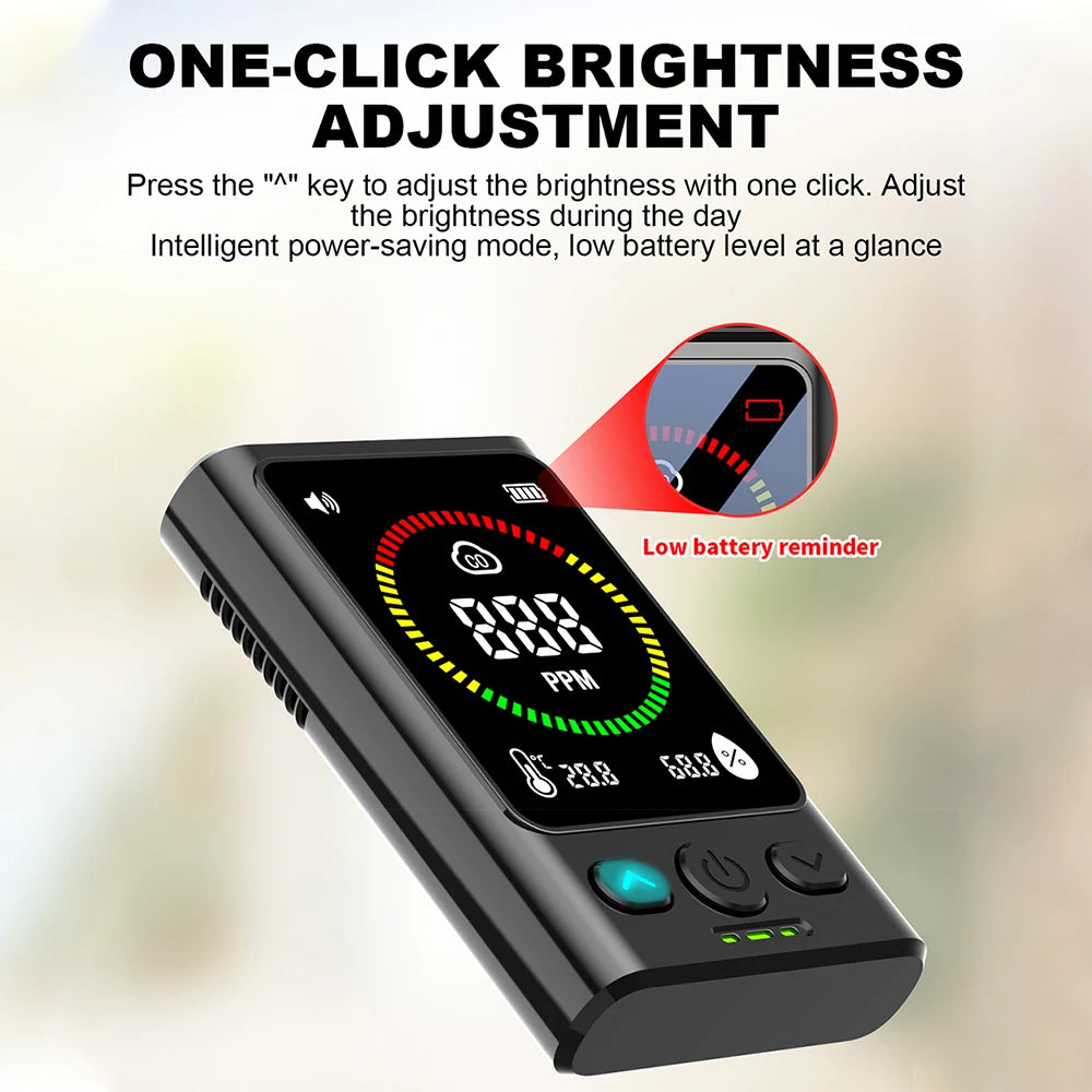 Air Quality Detector Portable Carbon Monoxide Alarm Anti Poisoning Monitoring Leak Detection Device Display Analyzer Tools