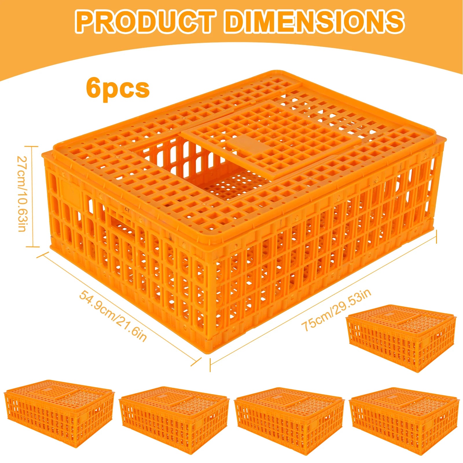 Caja de Transporte para Pollos – Pack 6