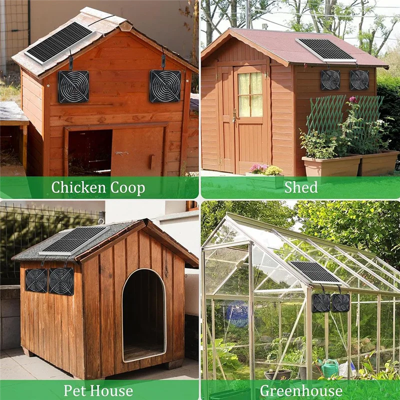 Ventilador Solar 15W con Doble Ventilador para Gallinero e Invernadero