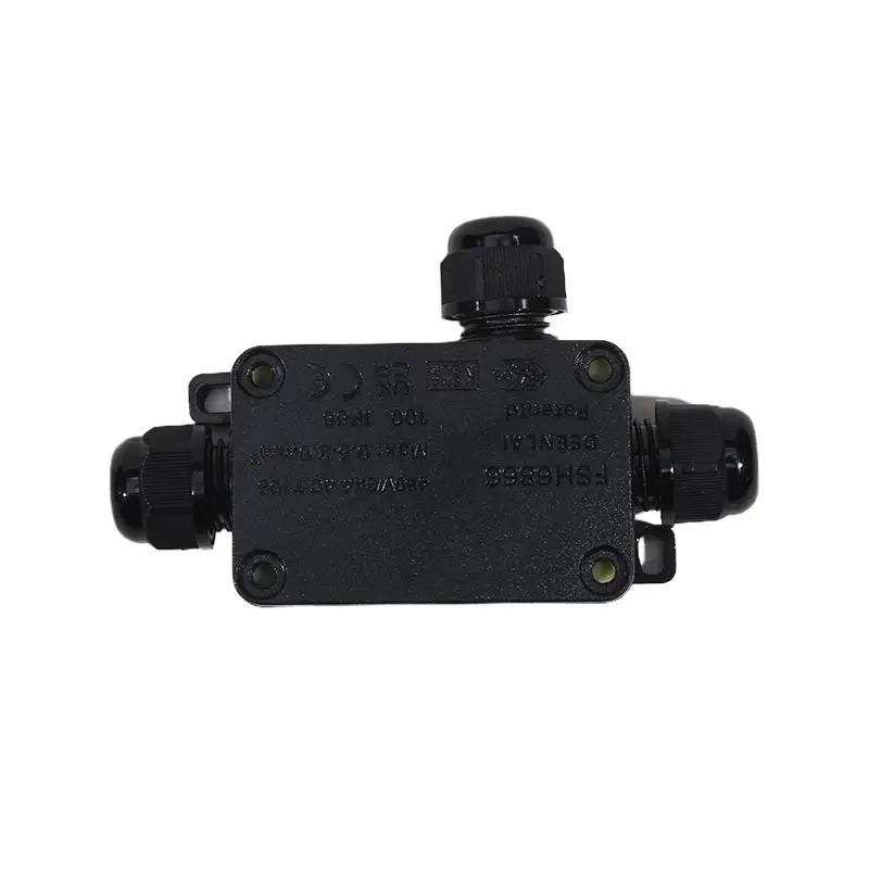 Junction Box Mini Outdoor Waterproof Ip66 Terminals One In Two Out Waterproof Box Plastic Corrosion Resistant Black Junction