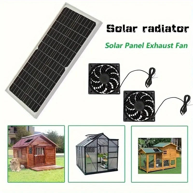 Ventilador Solar Doble 30W para Gallinero e Invernadero