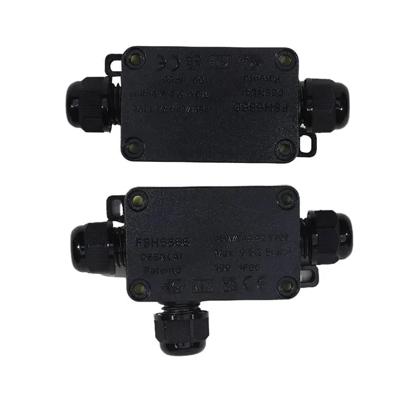 Junction Box Mini Outdoor Waterproof Ip66 Terminals One In Two Out Waterproof Box Plastic Corrosion Resistant Black Junction
