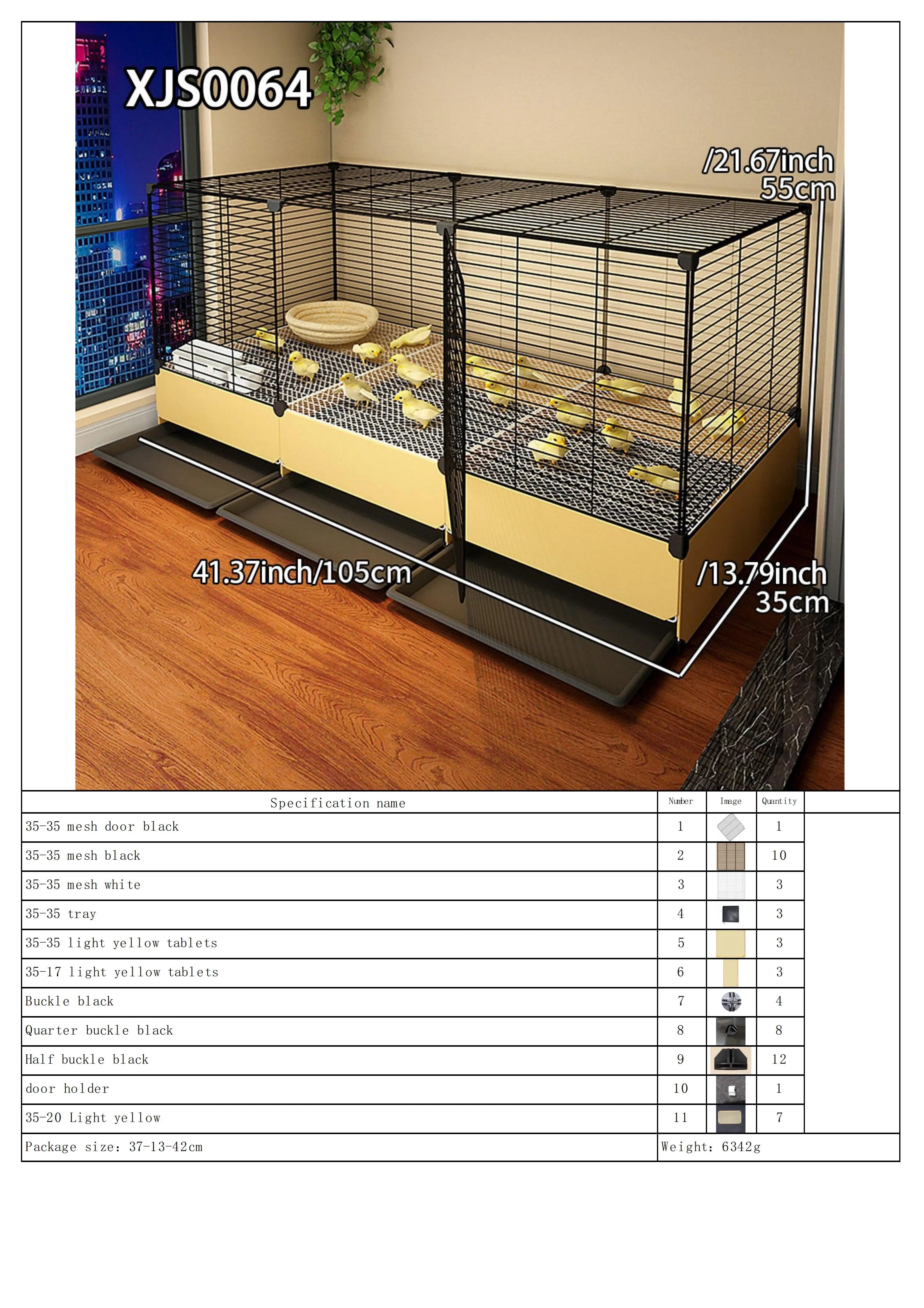 Jaula Metálica Amplia para Cría de Gallinas